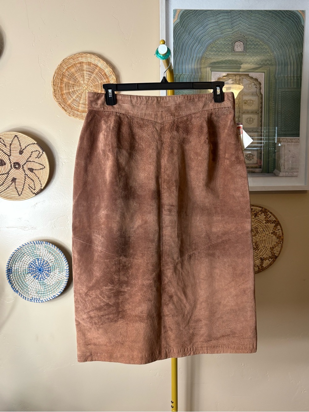 Vintage Suede Pencil Skirt in Brown